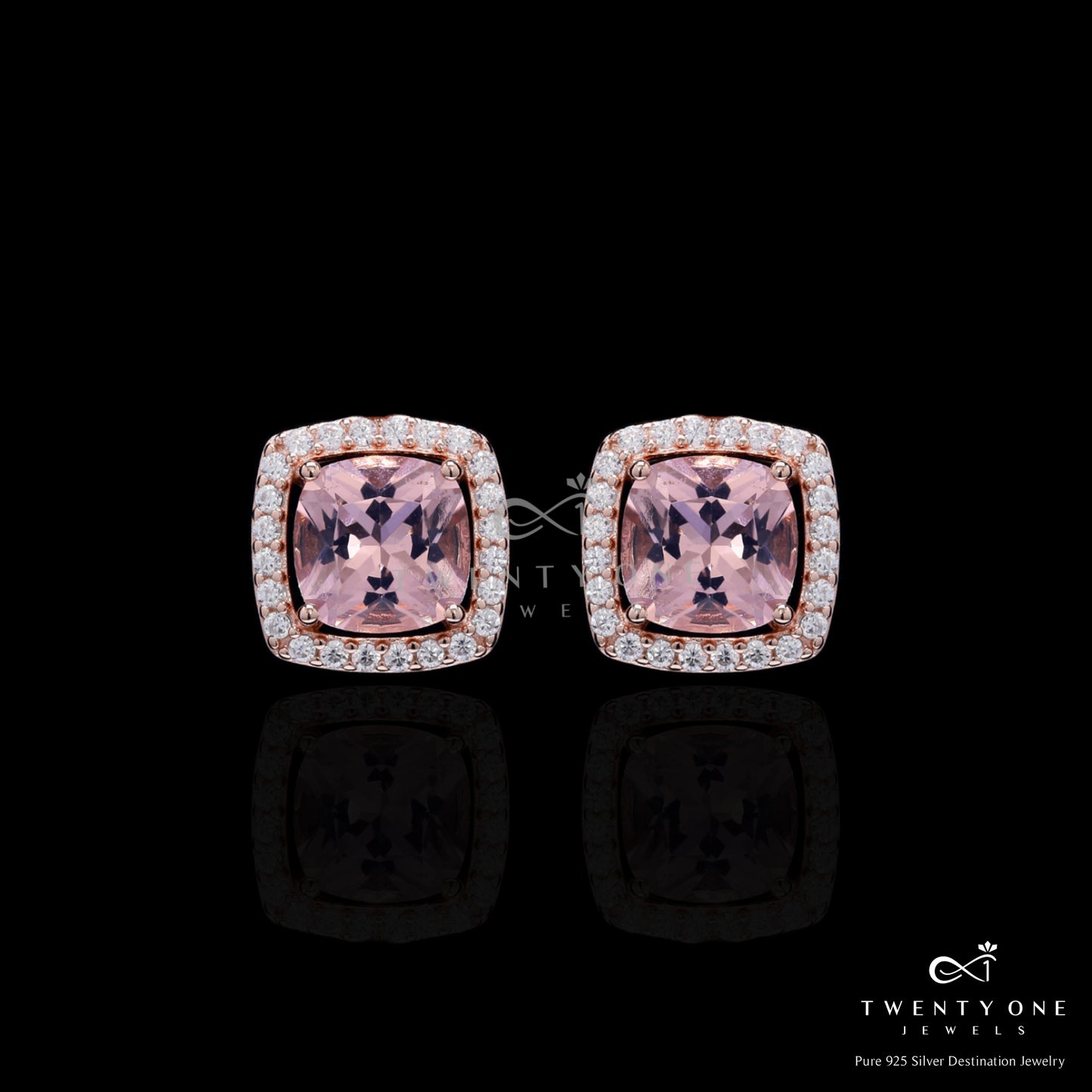 Premium Pink Diamond Cushion Cut Solitaire Pendant Set on Pure 925 Silver