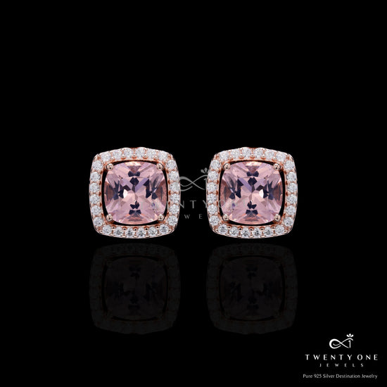 Premium Pink Diamond Cushion Cut Solitaire Pendant Set on Pure 925 Silver