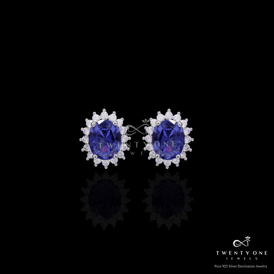Ultra Premium Deep Blue Oval Solitaire Duran Pendant Set on Pure 925 Silver