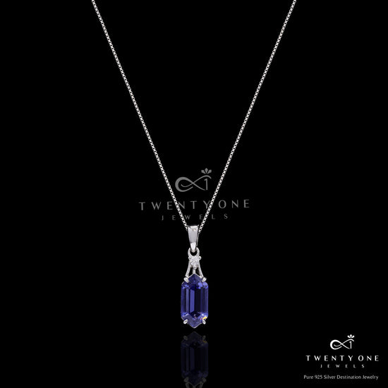 Ultra Premium Hexagon Cut Hydro Tanzanite Pendant Set on Pure 925 Silver