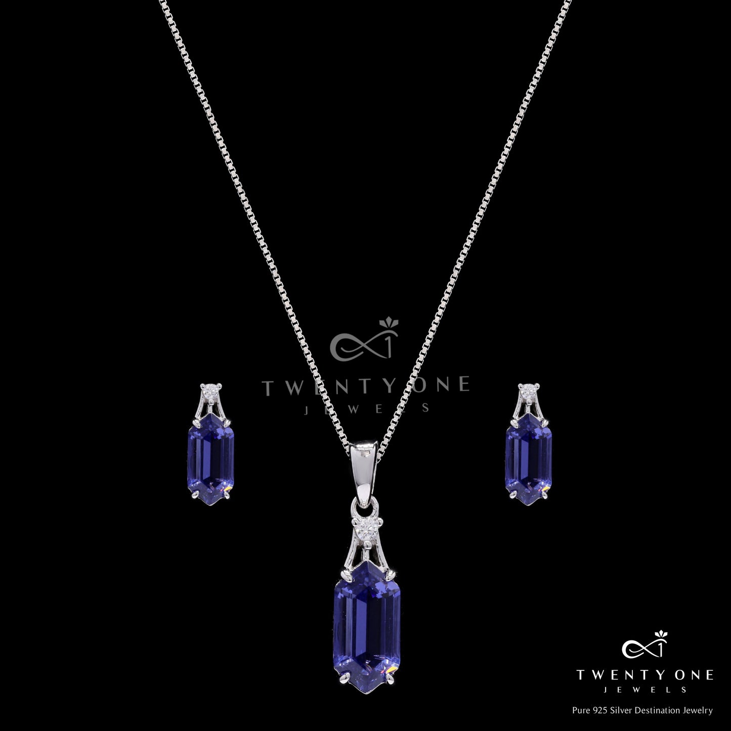 Ultra Premium Hexagon Cut Hydro Tanzanite Pendant Set on Pure 925 Silver