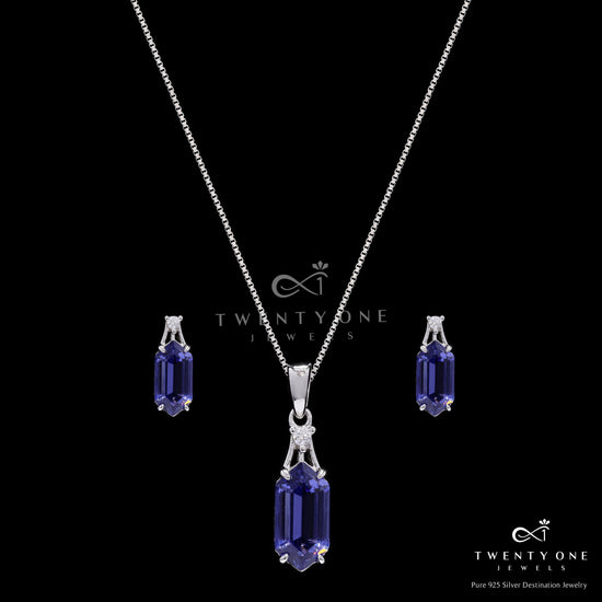 Ultra Premium Hexagon Cut Hydro Tanzanite Pendant Set on Pure 925 Silver