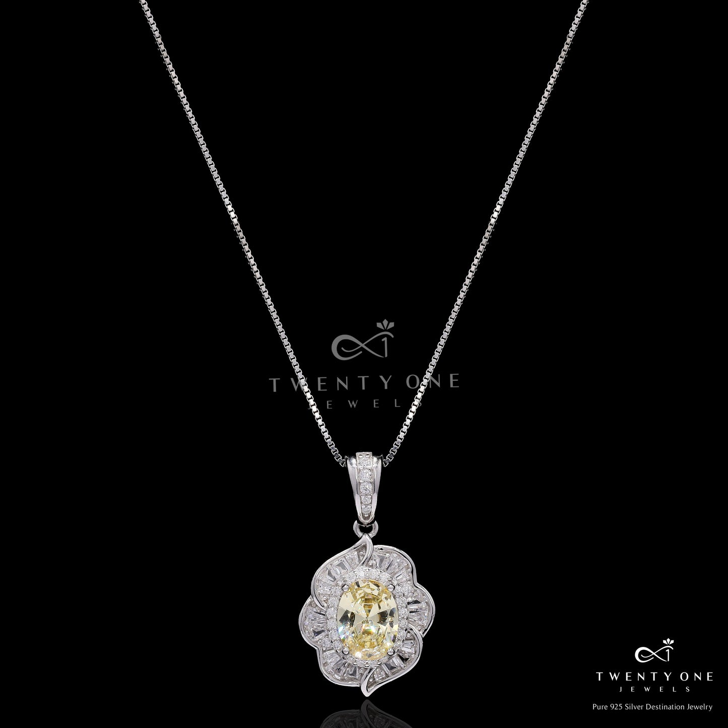 Tyler American Diamond Studded Pendant Set on Pure 925 Silver