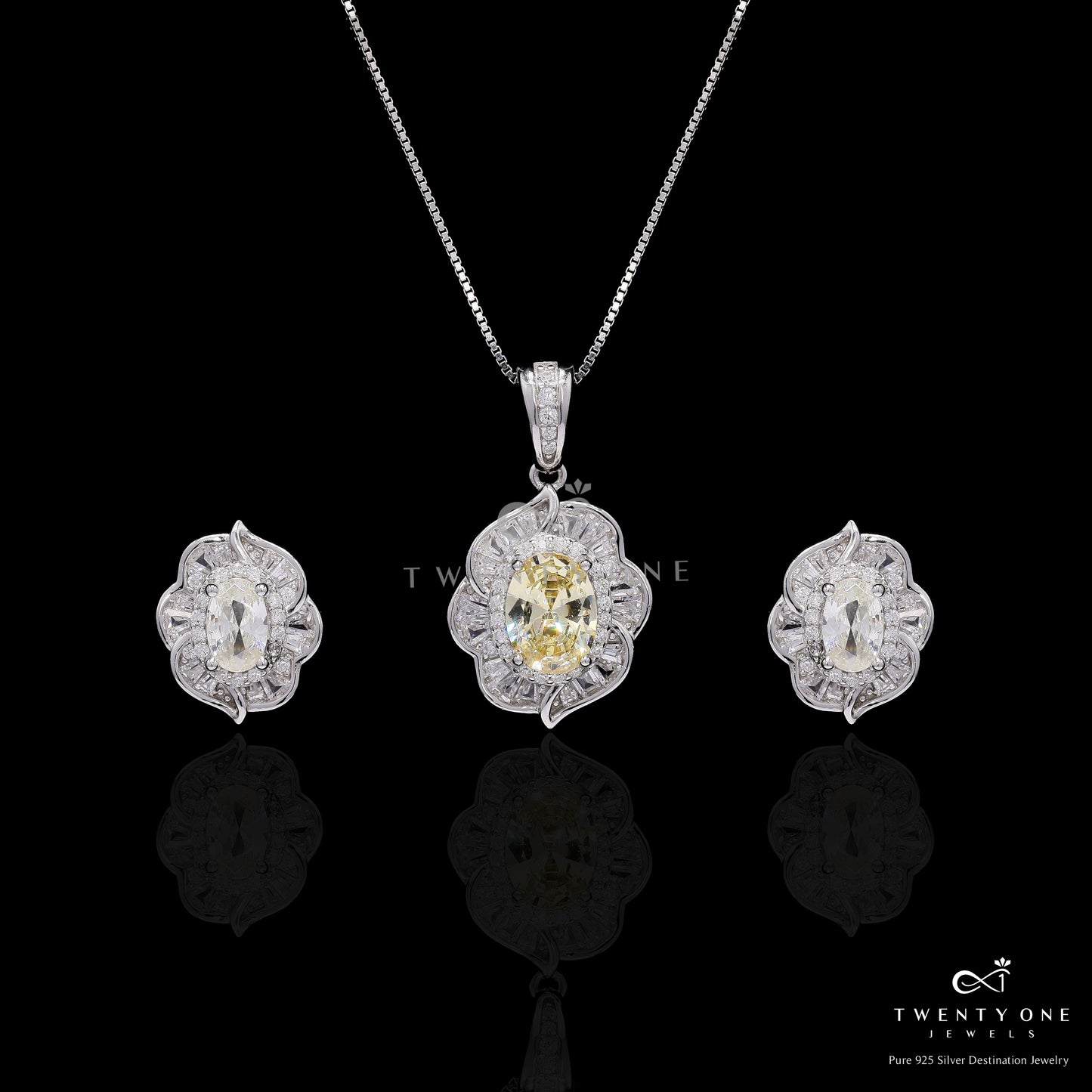 Tyler American Diamond Studded Pendant Set on Pure 925 Silver