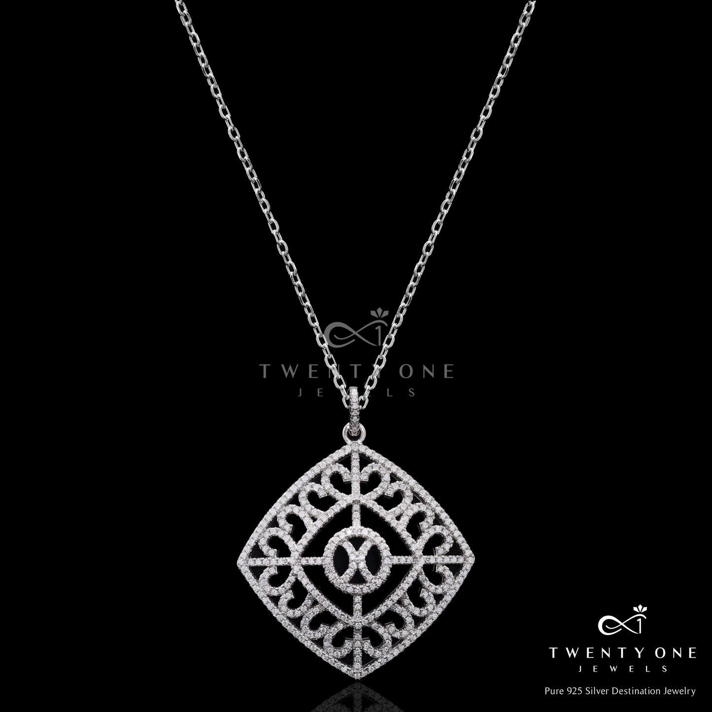 Pure 925 Silver Micro Setting Galaxy Star Pendant with Chain on Pure 925 Silver