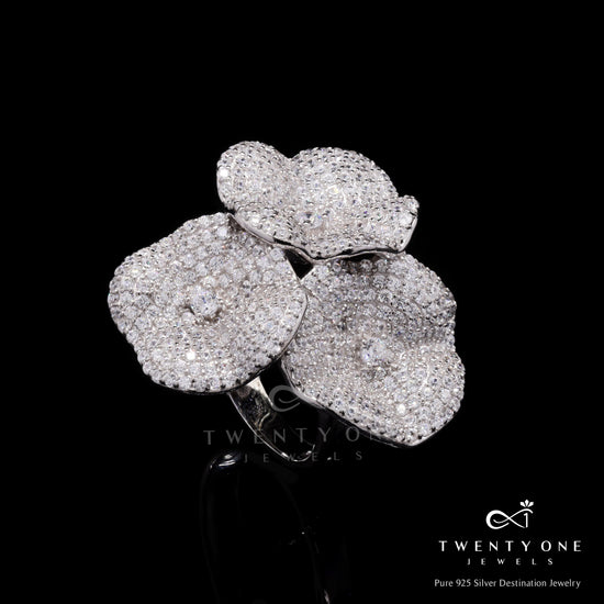 The Tri Floral Sandra Ring On 925 Silver