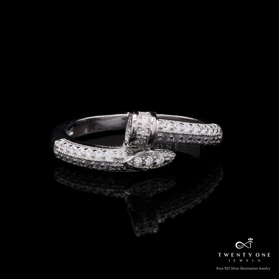 Premium Luxury Brand Inspired Nail Ring with Micro Setting American Diamonds on Pure 925 Silver