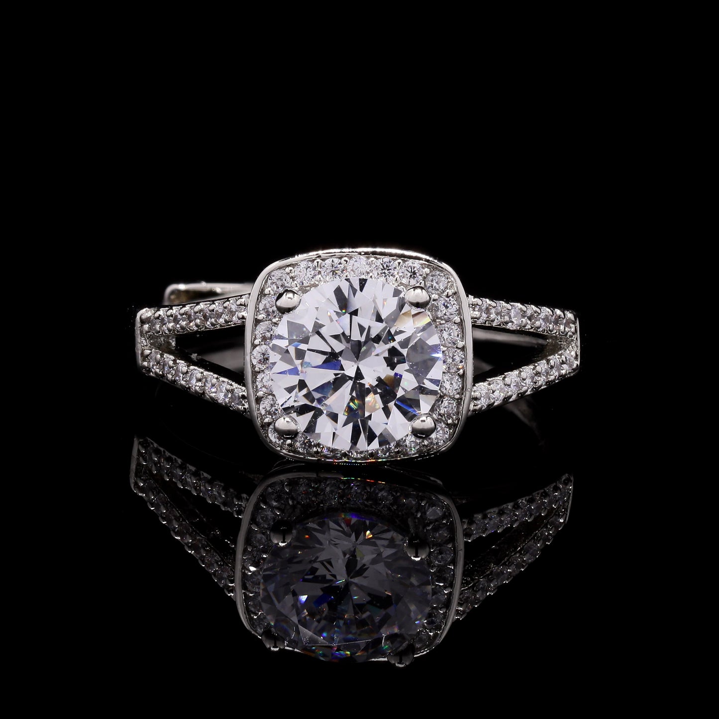 TOJ Everyday - Adjustable American Diamond 1.5 Carat Solitaire Romy Anti Tarnish Ring ( Fits all Sizes )