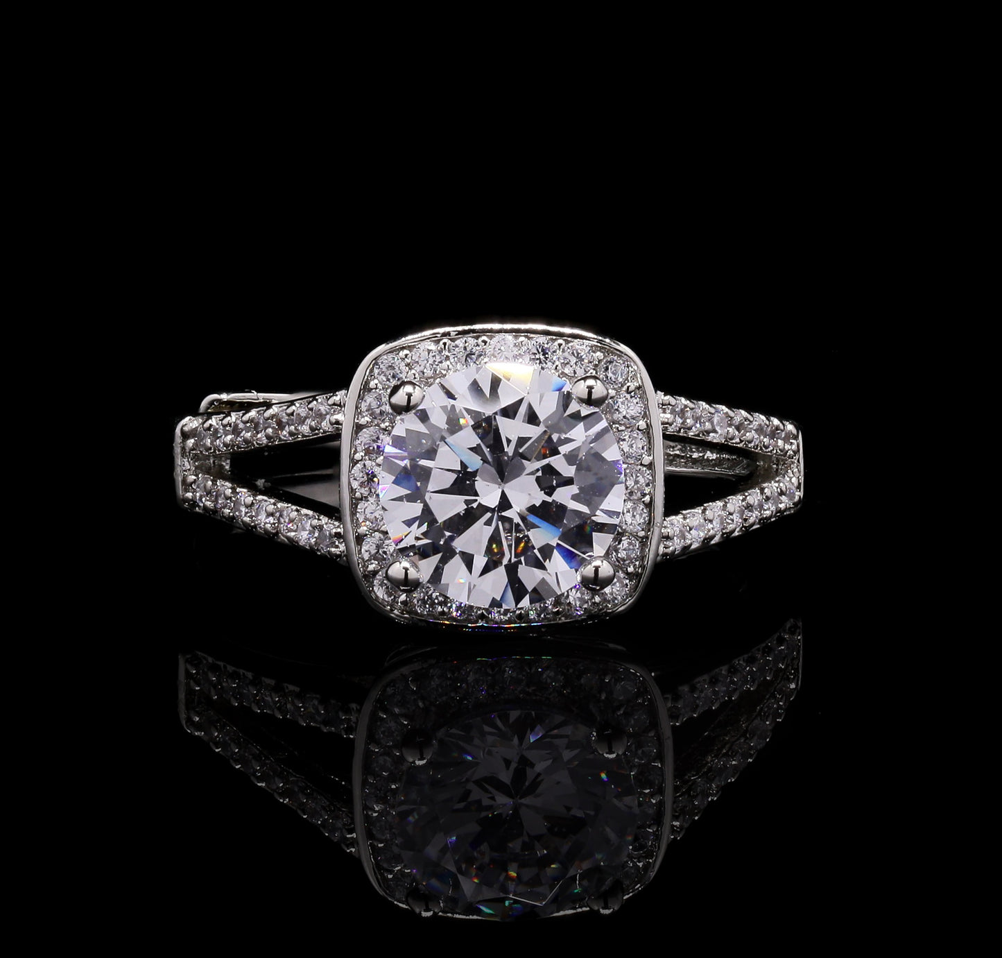 Adjustable American Diamond 1.5 Carat Solitaire Romy Anti Tarnish Ring ( Fits all Sizes )