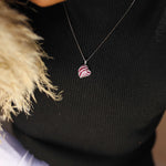 Ruby and Diamond Marina Pendant Set on Pure 925 Silver
