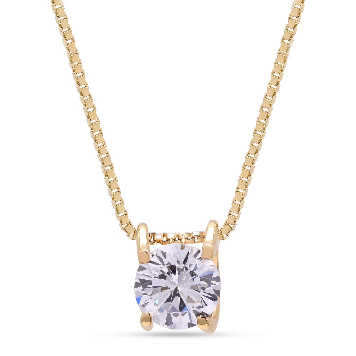 The 18k Gold Finish Solitaire Pendant with Chain
