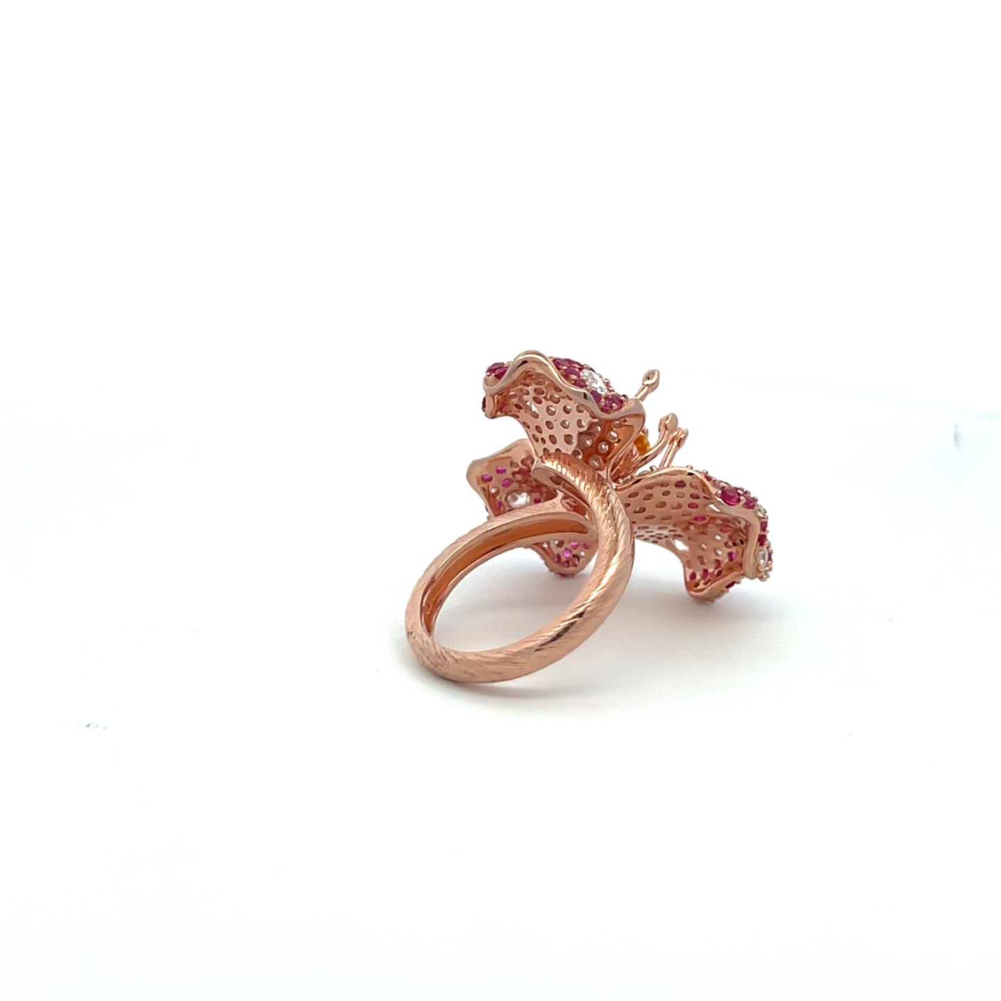 Ultra Premium Rose Gold Finish Yellow Heart Diamond Solitaire Ring on Pure 925 Silver