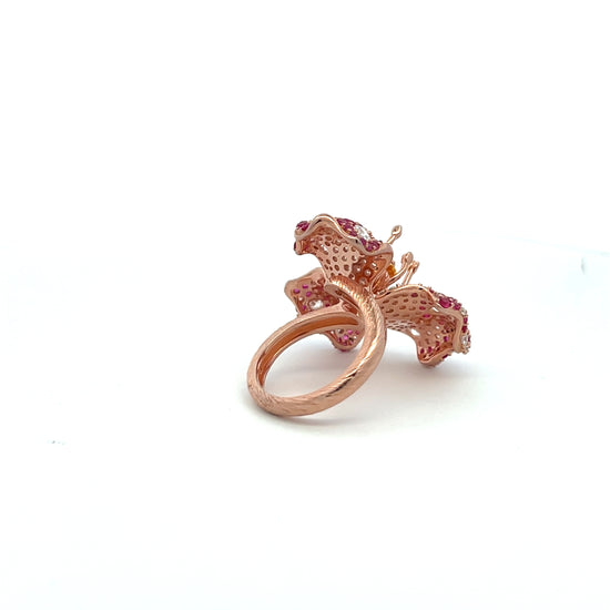 Ultra Premium Rose Gold Finish Yellow Heart Diamond Solitaire Ring on Pure 925 Silver