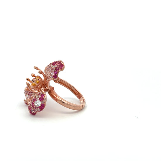 Ultra Premium Rose Gold Finish Yellow Heart Diamond Solitaire Ring on Pure 925 Silver