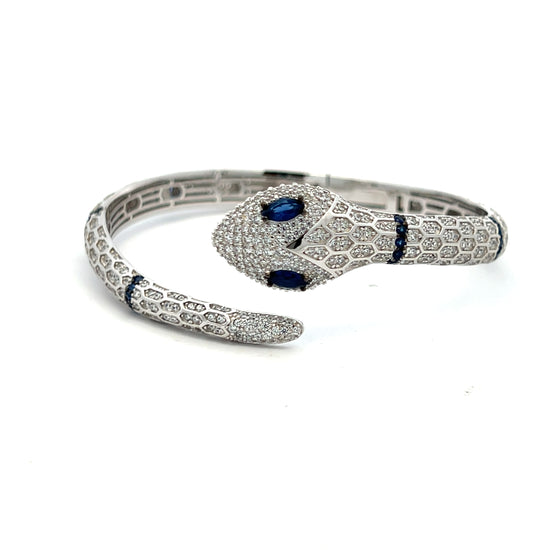 Luxury Brand Inspired Premium Openable Cobra Bracelet on Pure 925 Silver