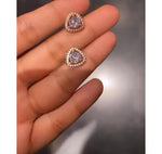 Rose Gold Finish 1 Carat Solitaire Studs with Screw Back on 925  Silver