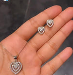 Layered Heart Pendant Set on 925 Silver