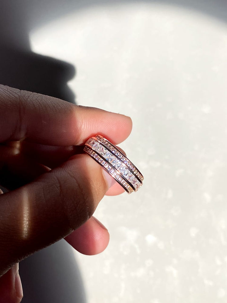 925 Silver Limited Edition Gracy Rose Gold Band Ring