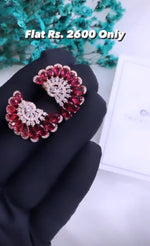 Maharani Victoria Rose Gold Ruby Earring On 925 Silver