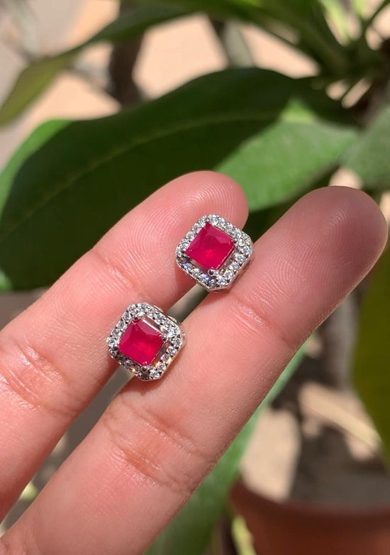 Delana Ruby Pure 925 Silver Studs