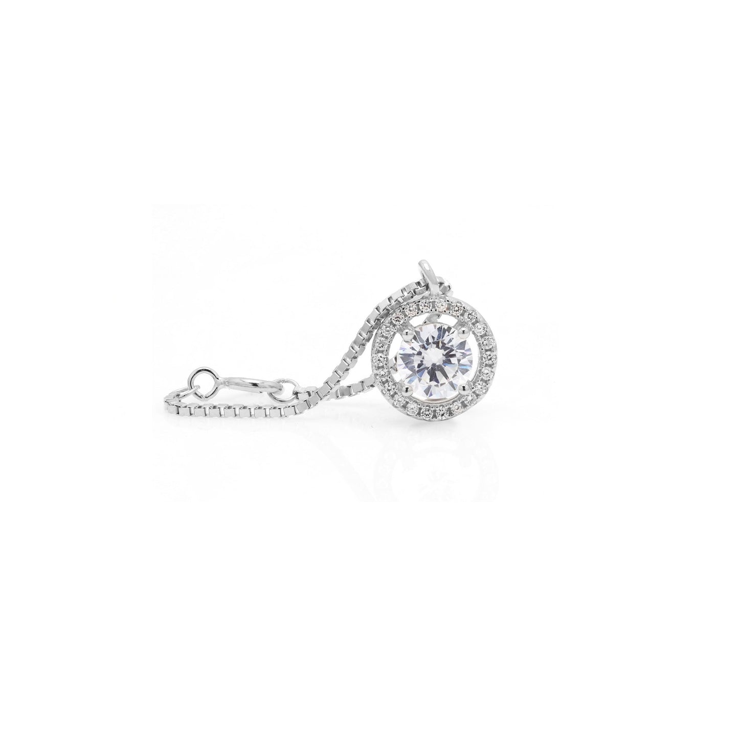 1 Carat Solitaire Watch Charm on Pure 925 Silver.