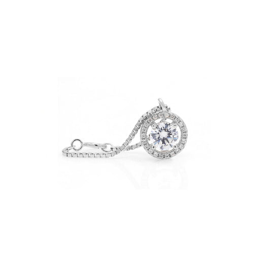 1 Carat Solitaire Watch Charm on Pure 925 Silver.