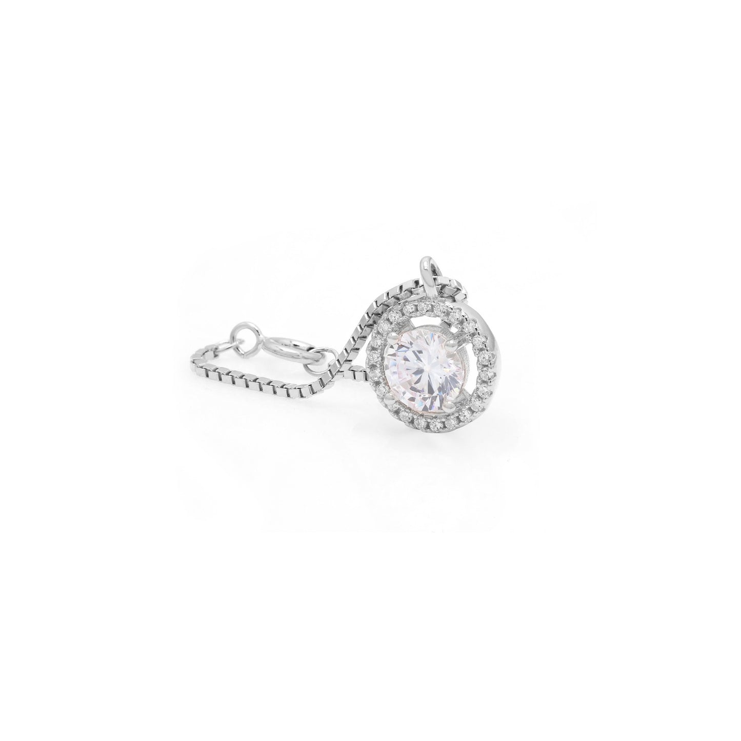 1 Carat Solitaire Watch Charm on Pure 925 Silver.