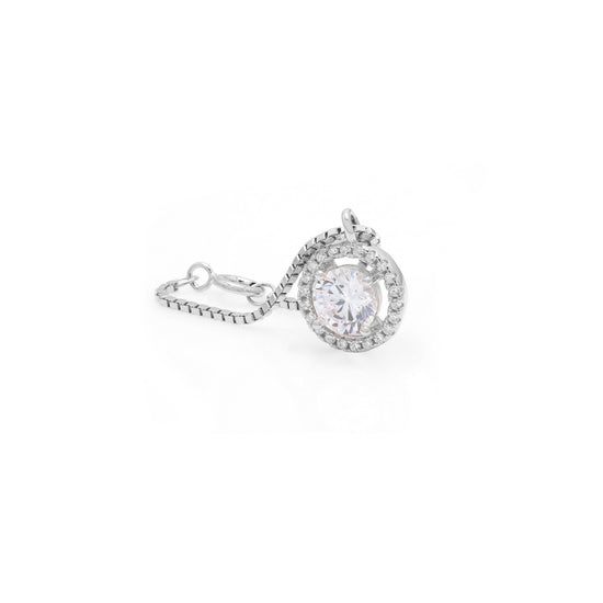 1 Carat Solitaire Watch Charm on Pure 925 Silver.