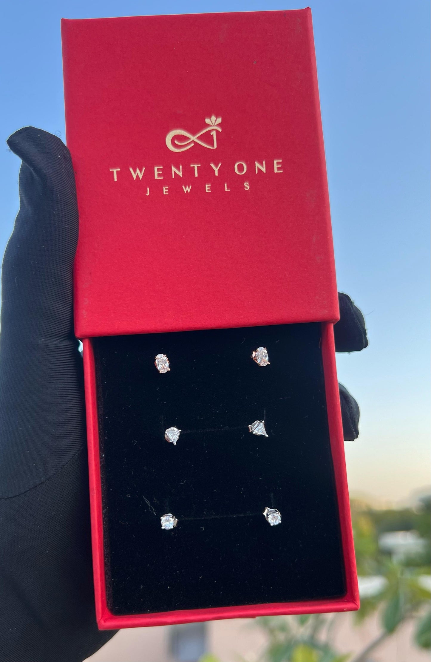 Jonita Studs Combo of Three Pairs on Pure 925 Silver