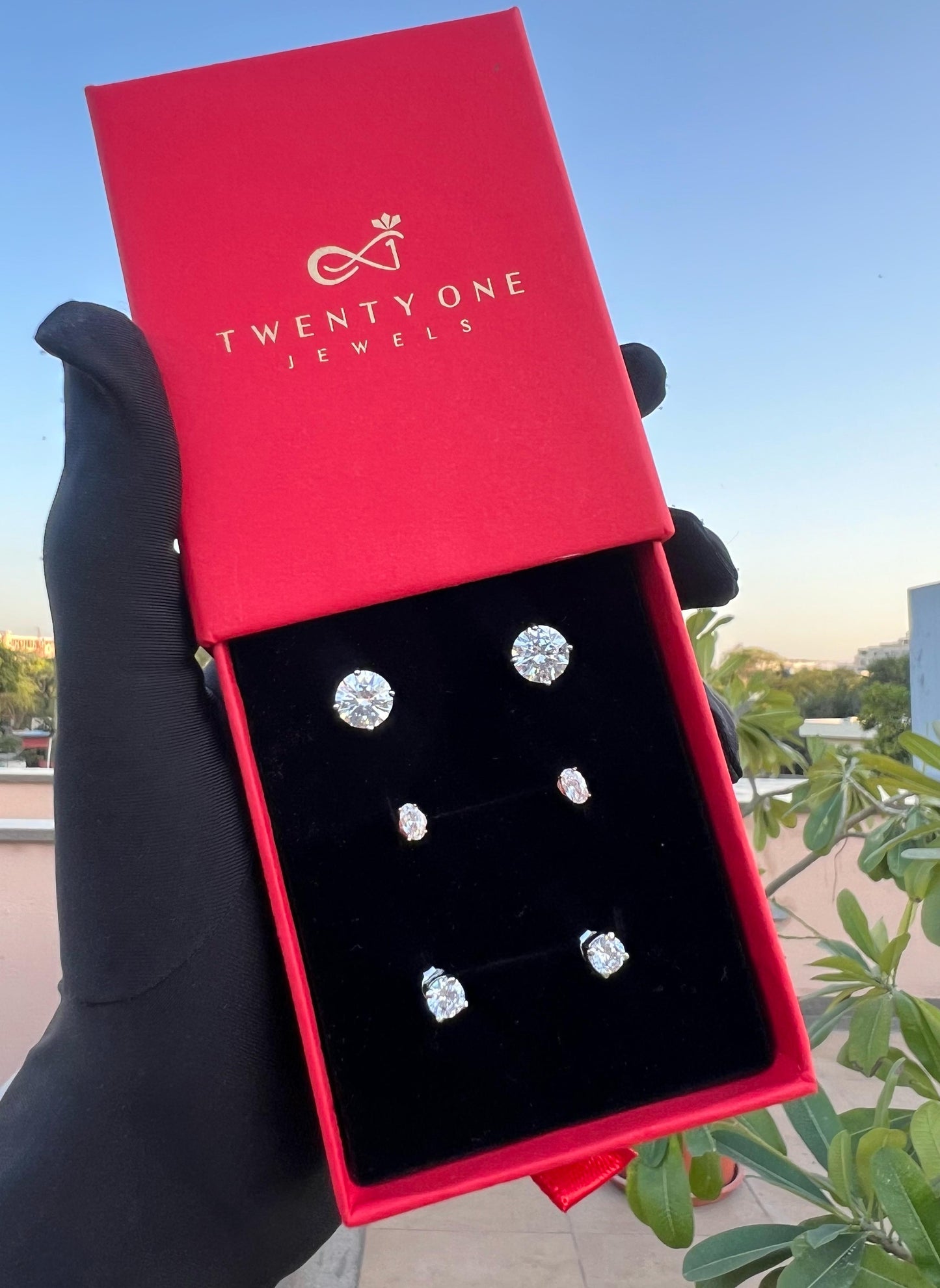 Melenie Studs Combo of Three Pairs on Pure 925 Silver