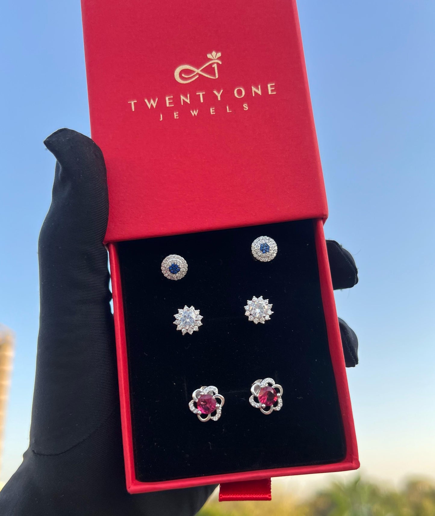 Benetta Studs Combo of Three Pairs on Pure 925 Silver
