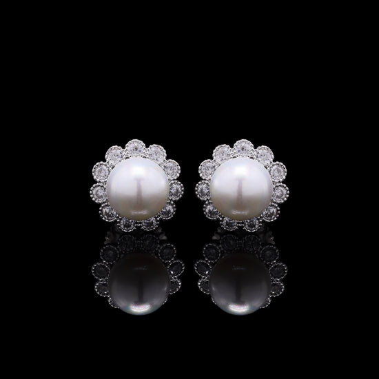 Fresh Water Pearl Dainty Floral Stud