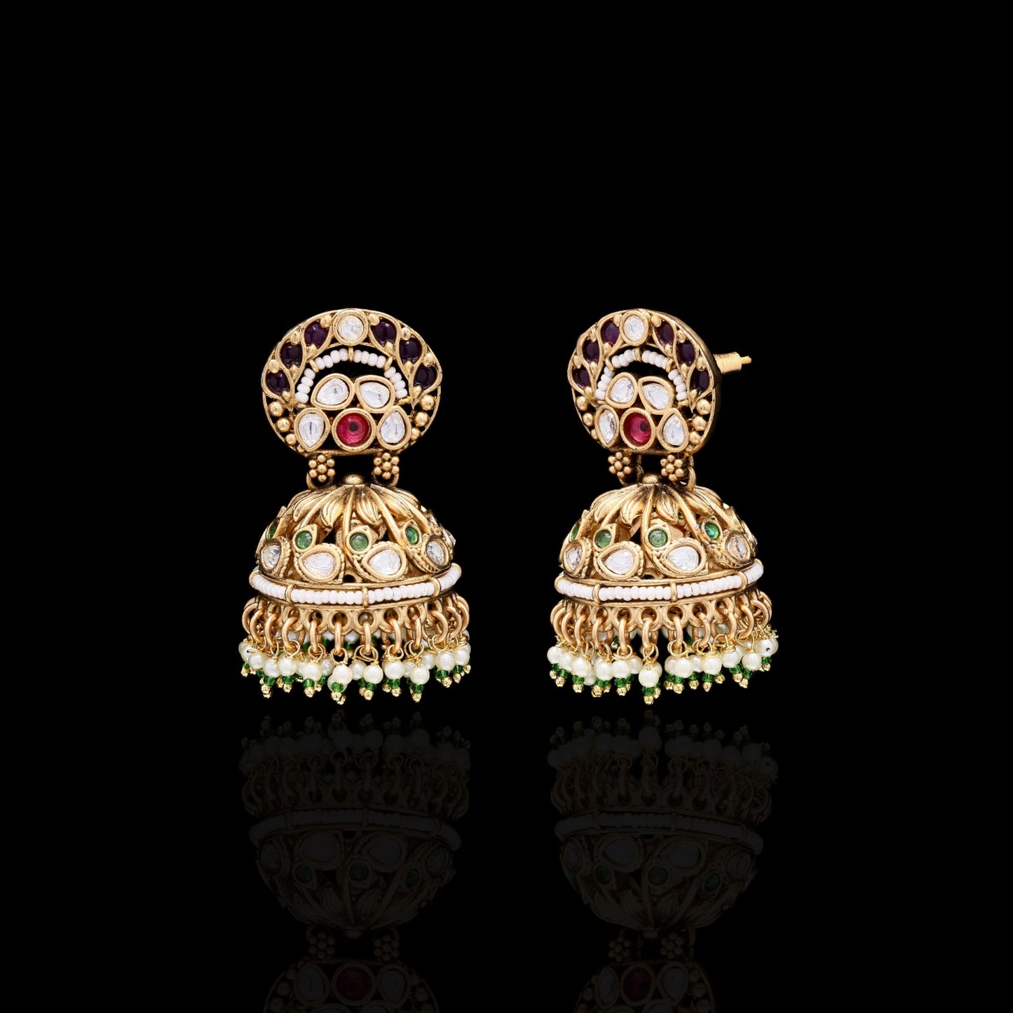 Festive Exclusive Gold Finish Savoya Jhumki Earrings