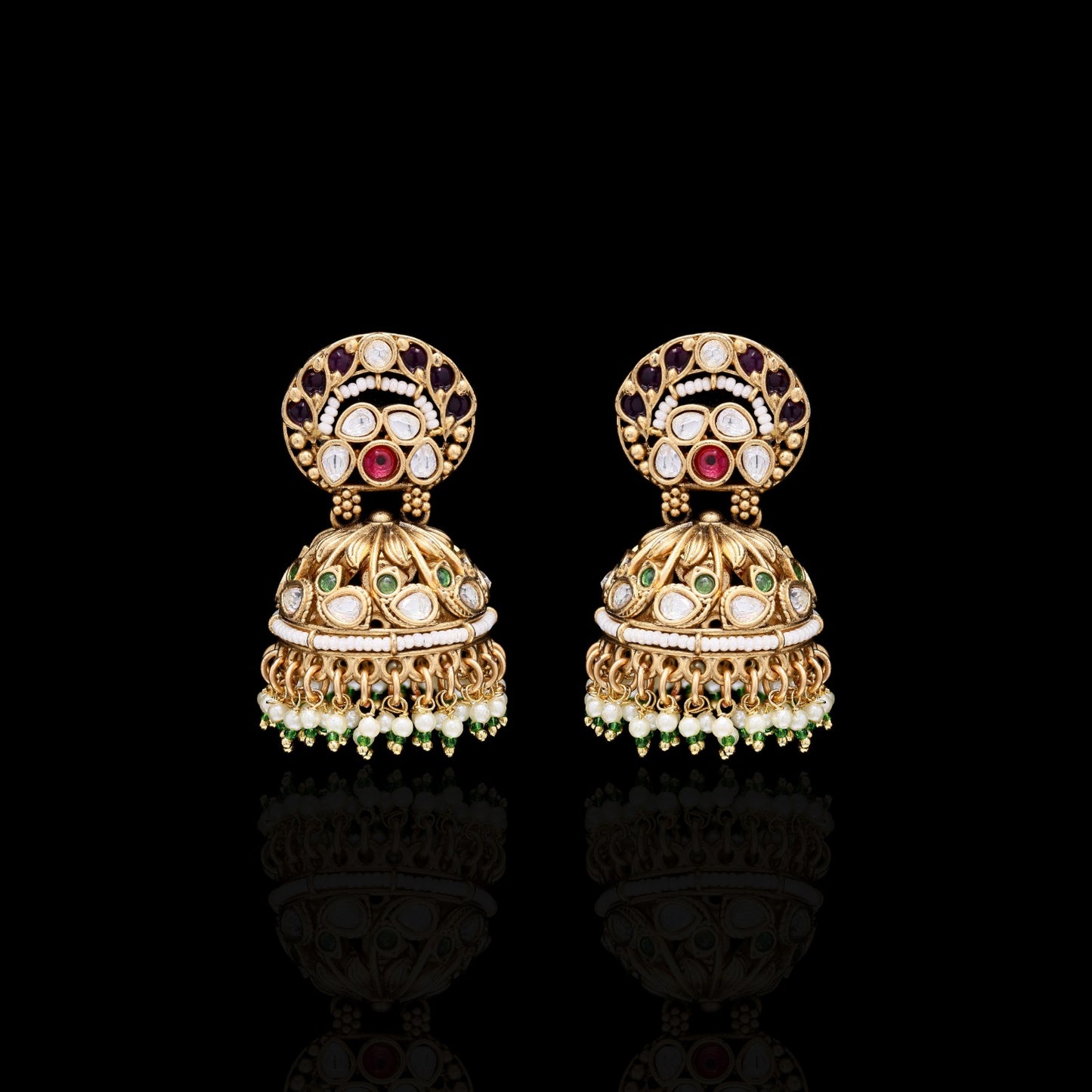Festive Exclusive Gold Finish Savoya Jhumki Earrings