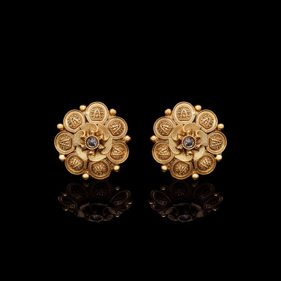 Festive Exclusive Gold Finish Sikka Style Niyati Studs