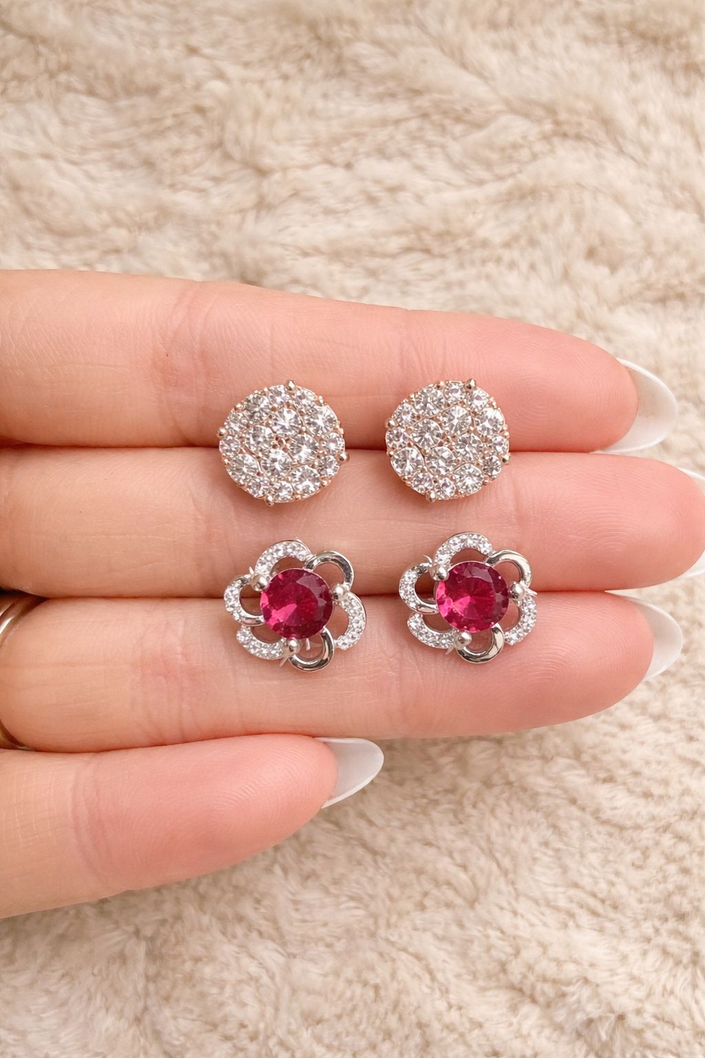 Avira Studs Combo of Two Pairs on Pure 925 Silver