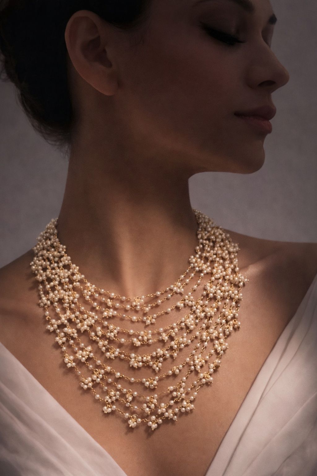 Premium TOJ Everyday - Multi Layered Pearl Blanket Moti Haar Necklace For Women