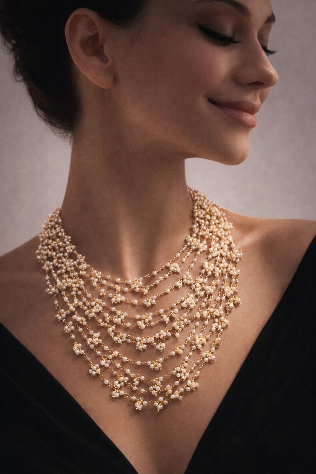 Premium TOJ Everyday - Multi Layered Pearl Blanket Moti Haar Necklace For Women