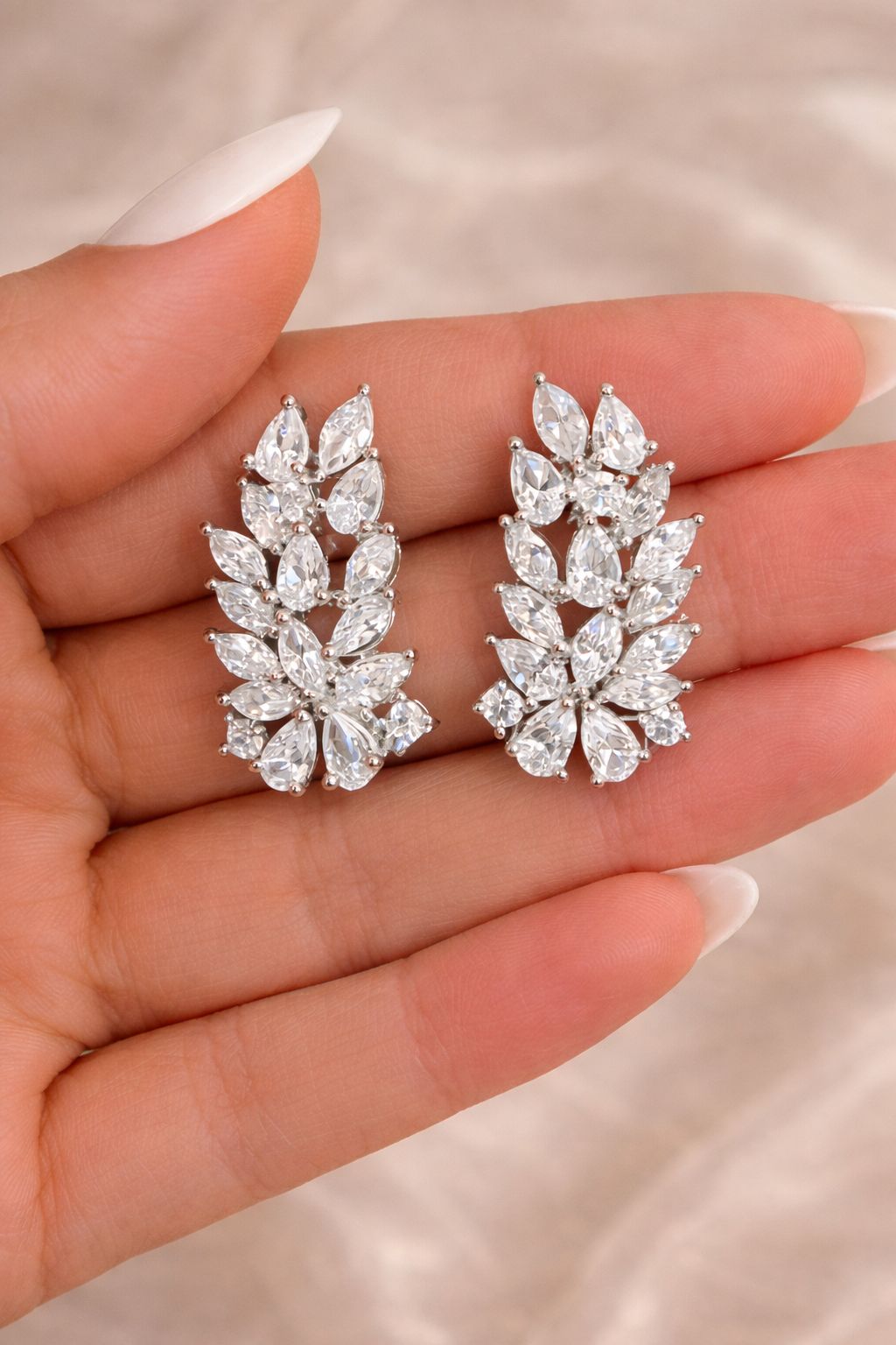 Premium TOJ Everyday - Marquise and Drop Solitaire Cocktail Party Earrings for Women