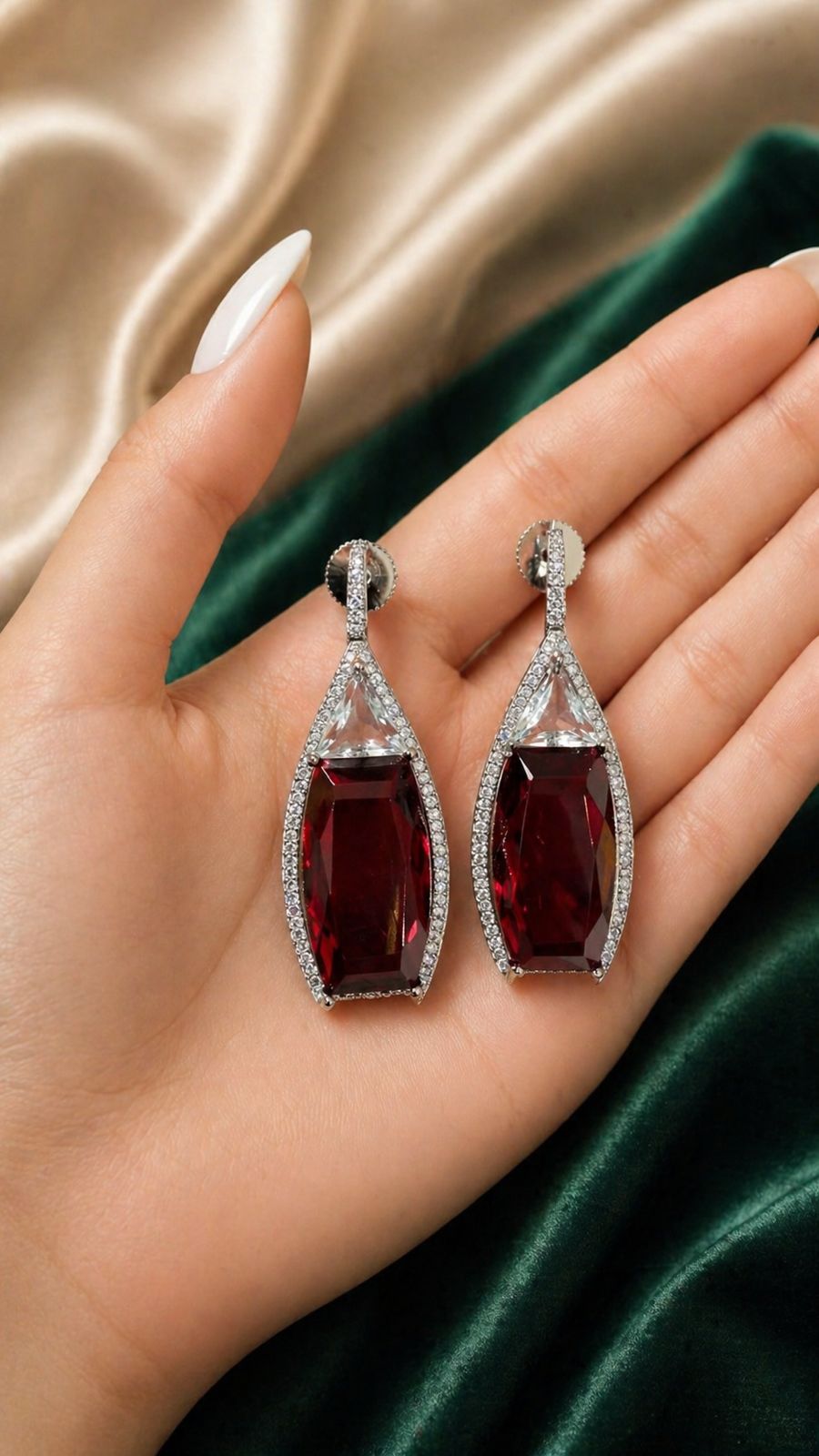 Premium TOJ Everyday - Ruby Statement Women's Party Earrings