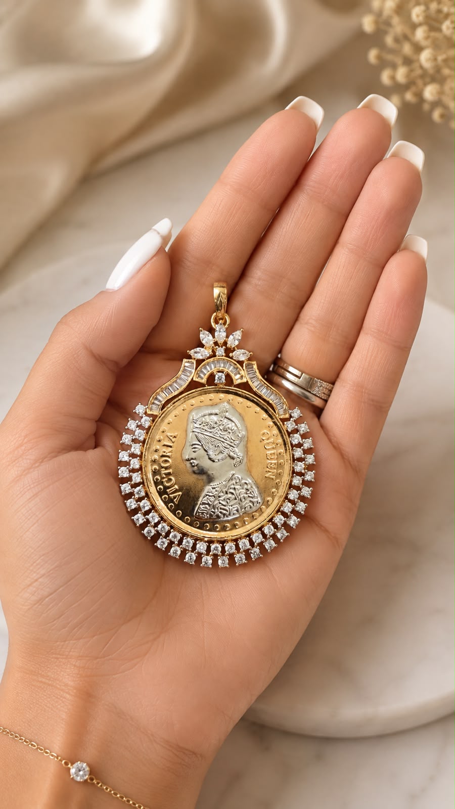 TOJ Everyday Gold Coin Gold Finish Ginni Pendant