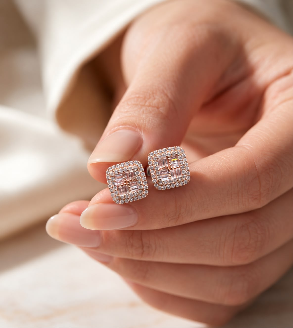Rose Gold Velora Diamond Studded On 925 Silver
