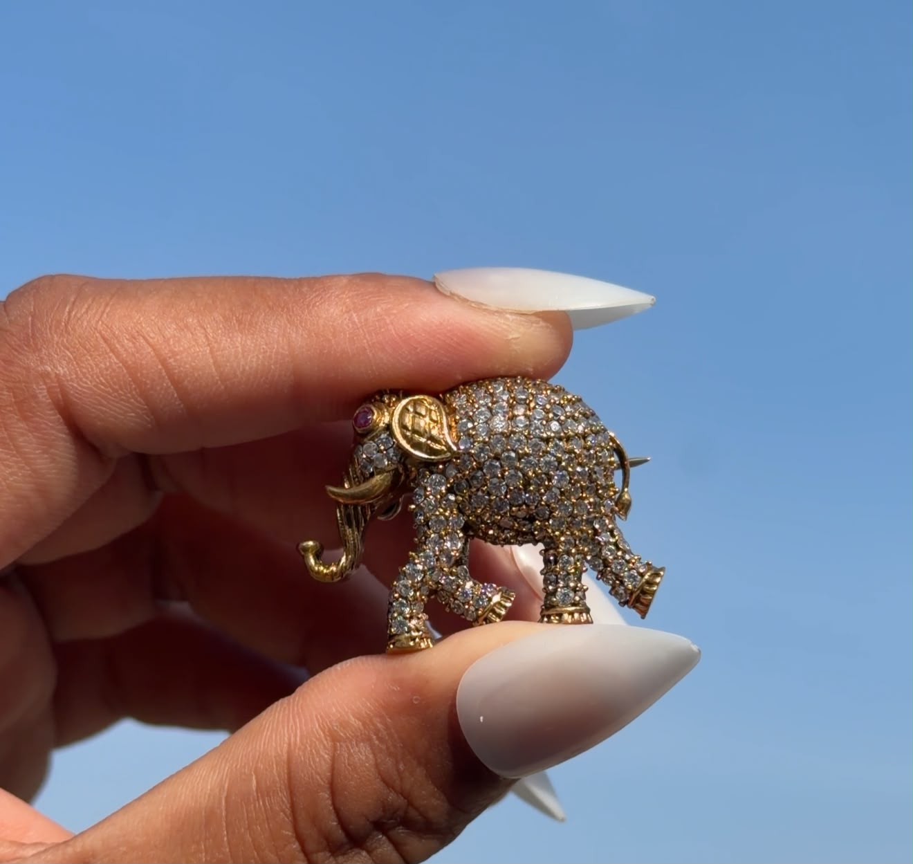 Regal Maharaja Elephant Brooch