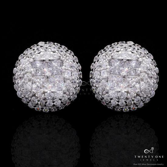 Naila Diamond Studs on Pure  925 Silver