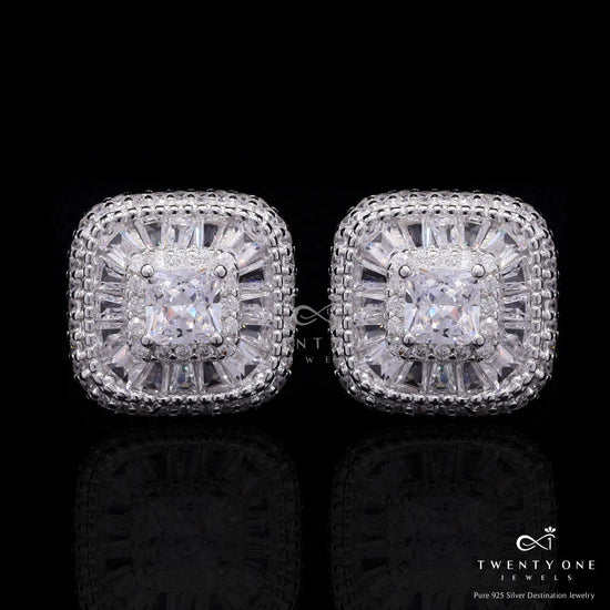American Diamond Maharani Sehnat  Studs on Pure 925 Silver