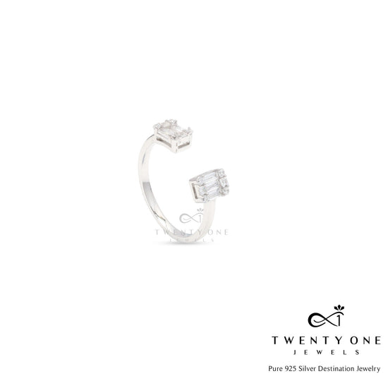 Semi Adjustable Tata Dual Facet Ring on Pure 925 Silver