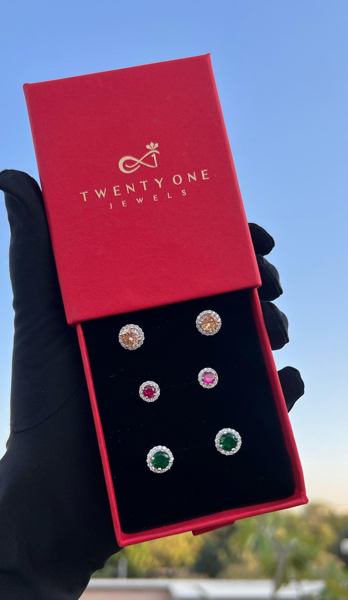 Havana Studs Combo of Three Pairs on Pure 925 Silver
