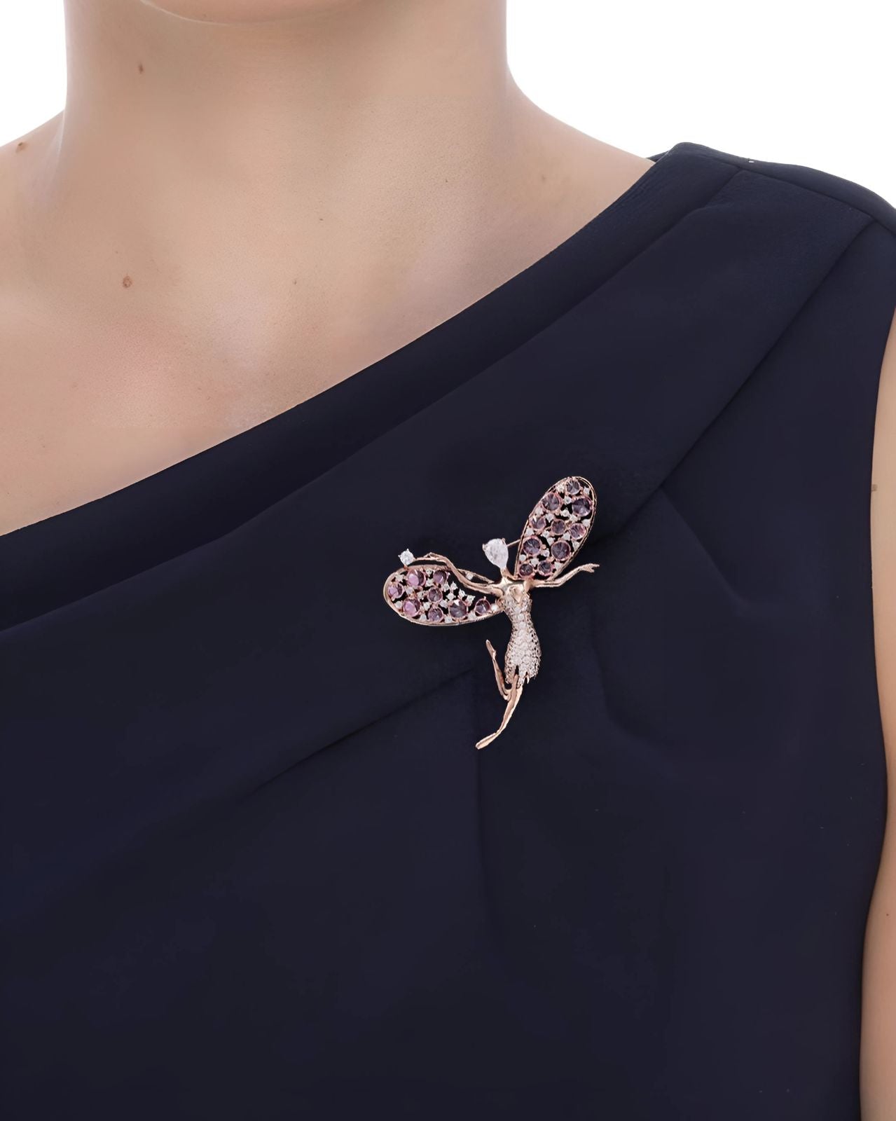 Premium Handcrafted Rose Gold Unisex Brooch with Pink Rose Cut Diamonds on Pure 925 Silver