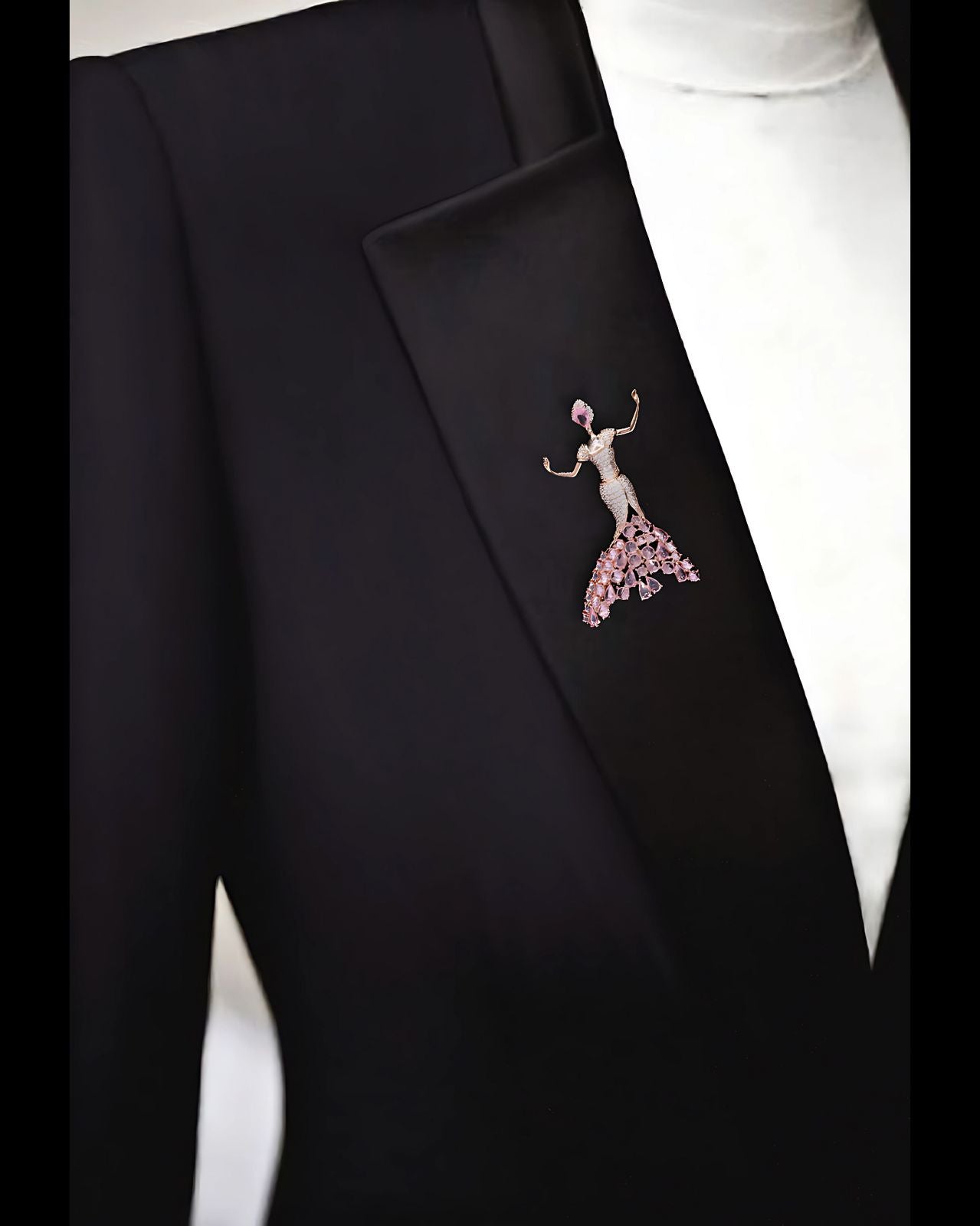 Premium Handcrafted Pink Rose Cut Diamond Brooch in Rose Gold Finish on Pure 925 Silver