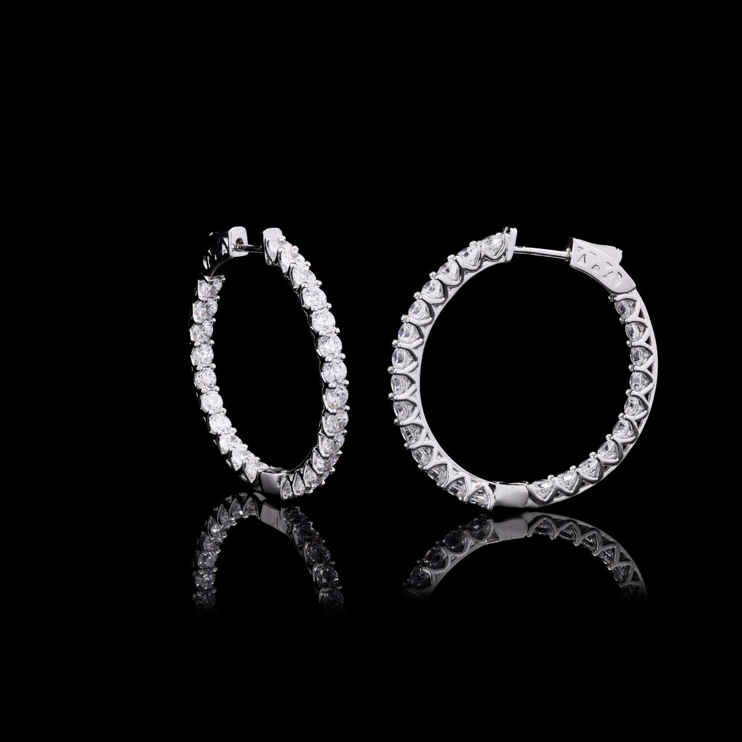 TOJ Everyday - Classic Round American Diamond Hoops